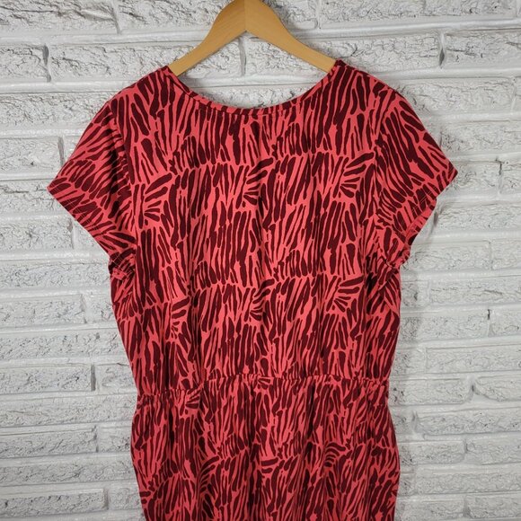 Liz Claiborne Womens Dress 1X Plus Fit Flare Short Sleeve Pink ANI1XE - Picture 7 of 10